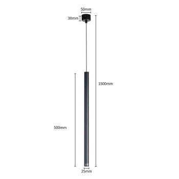 LUNGO függőlámpa fekete 1x5W G9 fény Prestige