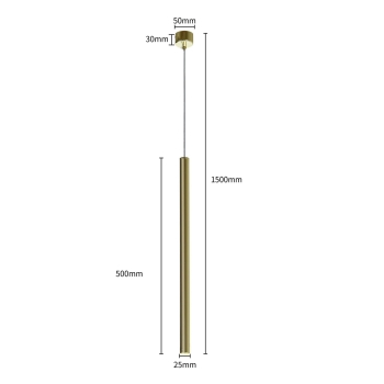 LUNGO arany 1x5W G9 függőlámpa a Light Prestige-től