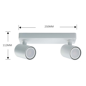 SNOW mennyezeti lámpa fehér 2x50W GU10 fény Prestige