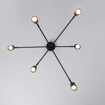 SNOW fekete 6x50W GU10 mennyezeti lámpa Light Prestige