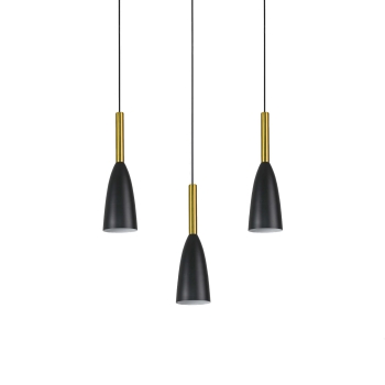 SOLIN fekete-arany 3x60W E27 függesztéklámpa Light Prestige