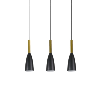 SOLIN fekete-arany 3x60W E27 függesztéklámpa Light Prestige