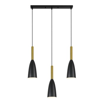 SOLIN fekete-arany 3x60W E27 függesztéklámpa Light Prestige