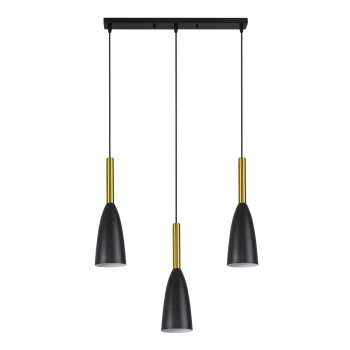 SOLIN fekete-arany 3x60W E27 függesztéklámpa Light Prestige