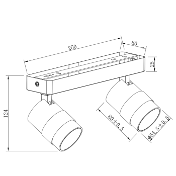 ANILLO fekete 2x50W GU10 mennyezeti lámpa Light Prestige
