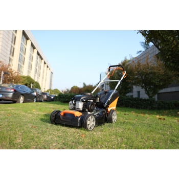 Motoros fűnyíró, 3 az 1-ben, 46 cm, 4,0 LE, 55 l-es tartály, acél ház, motoros fűnyírógép, 4,0 LE, 55 l-es tartály, acél ház