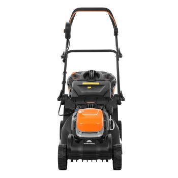Akkus fűnyíró 2x20 V, 2x2,5 Ah, 34 cm, 35 literes fűgyűjtő tartály