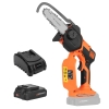 Mini láncfűrész 20 V, 2,0 Ah, 13 cm-es vezető rúddal
